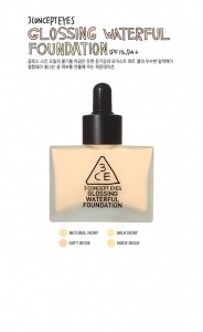3 Concept Eyes Glossing Waterful Foundation 光感水漾粉底霜 SPF15/PA+ (#Natural Ivory)